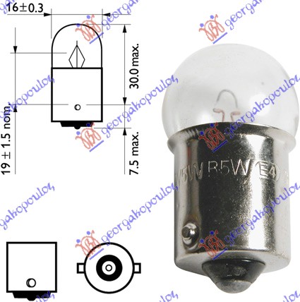 07.250.35 ΛΑΜΠΑ 12V R10W TU 2641 Μ.ΚΑ