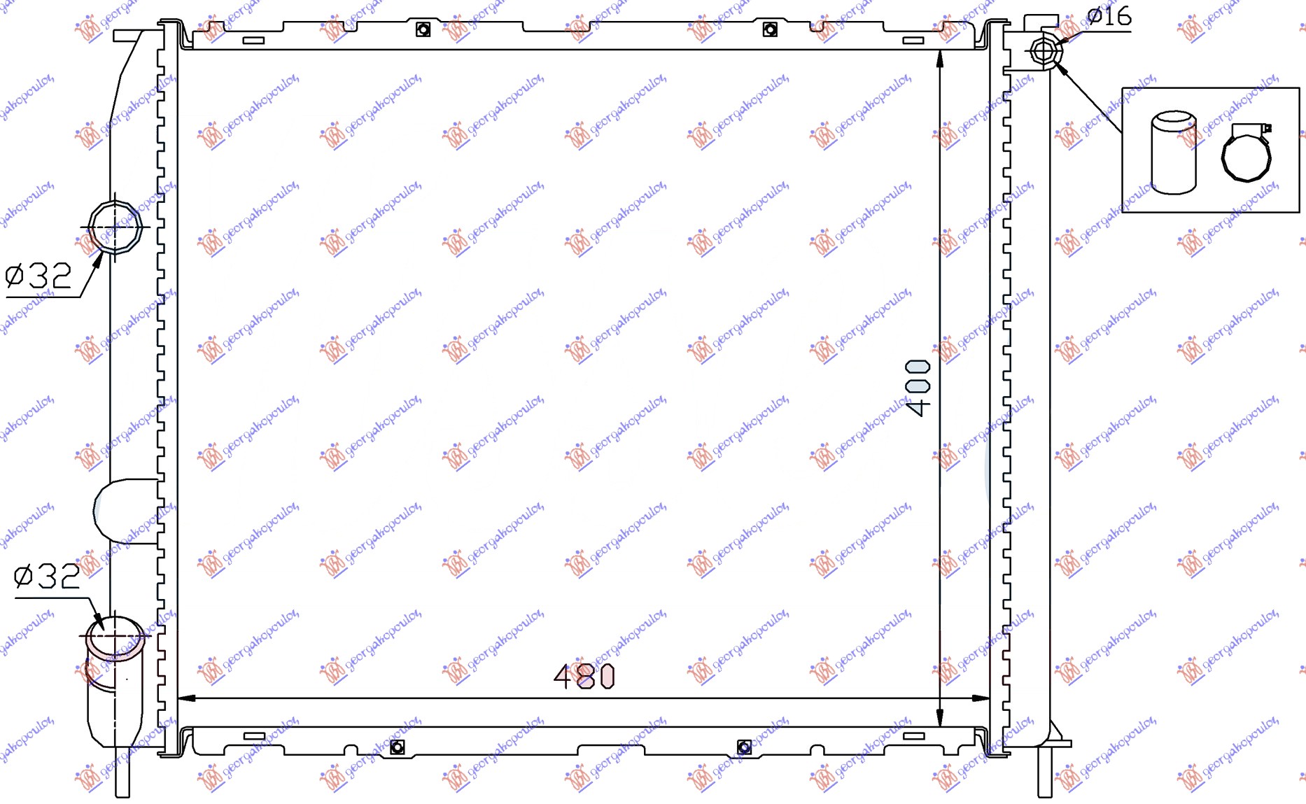 ΨΥΓΕΙΟ ΝΕΡΟΥ ΒΕΝΖΙΝΗ +AC (48x40x2,8) X/ΒΒ-Μ/ΣΩΛ (ΒΙΔ.ΒΕΝ) (M)