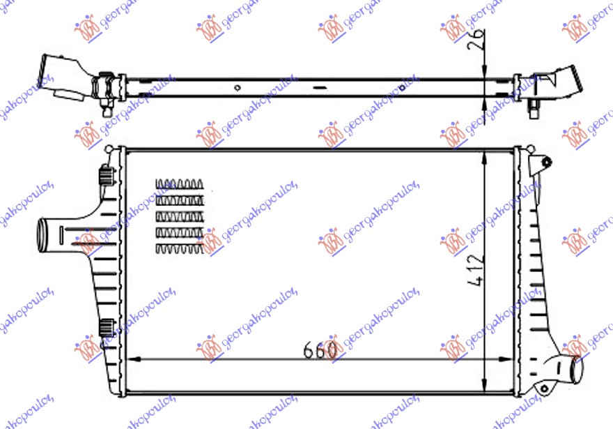 ΨΥΓΕΙΟ INTERCOOLER 2.5 TDi ΠΕΤΡΕΛΑΙΟ (650x420x26)