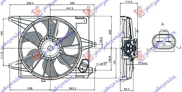 COOLING FAN ASSY 1,4-1,6 (38cm)