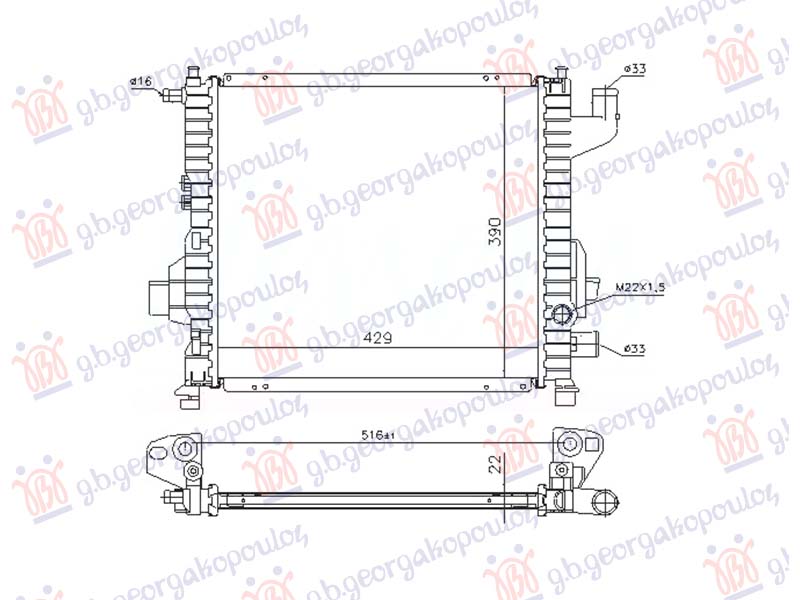 ΨΥΓΕΙΟ 1.1-1.2 ΓΙΑ ΟΧΗΜΑΤΑ ME A/C (430x395) (NRF)