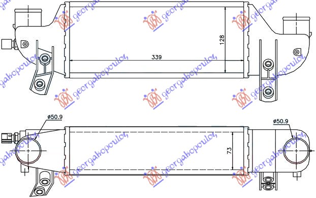 ΨΥΓΕΙΟ INTERCOOLER 1,8 TDCi (339x128x73)