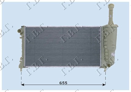 RAD.1,4CC 16V+/-A/C(58x30,8) (WITH OVERFLOW PIPE)