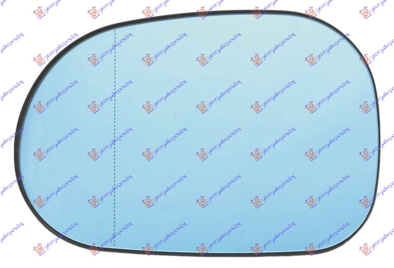 DOOR MIRROR GLASS BLUE HEATED -2002 (ASPHERICAL GLASS)