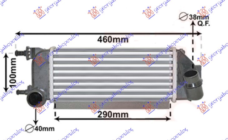 ΨΥΓΕΙΟ INTERCOOLER 1.3 MJTD ΠΕΤΡΕΛΑΙΟ (290x130x64)