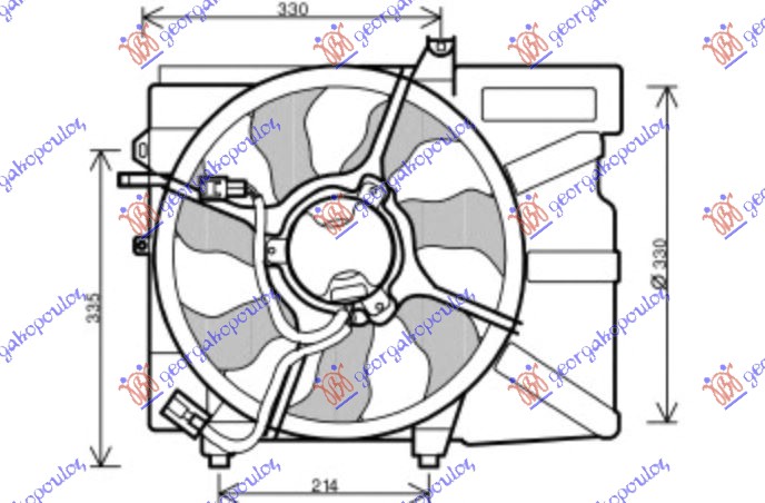 ΒΕΝΤΙΛΑΤΕΡ ΨΥΓΕΙΟΥ ΚΟΜΠΛΕ ΒΕΝΖΙΝΗ +/-Α/C (ΚΑΤΩ ΒΑΣΕΙΣ ΑΠΟΣΤΑΣΗ 215mm)