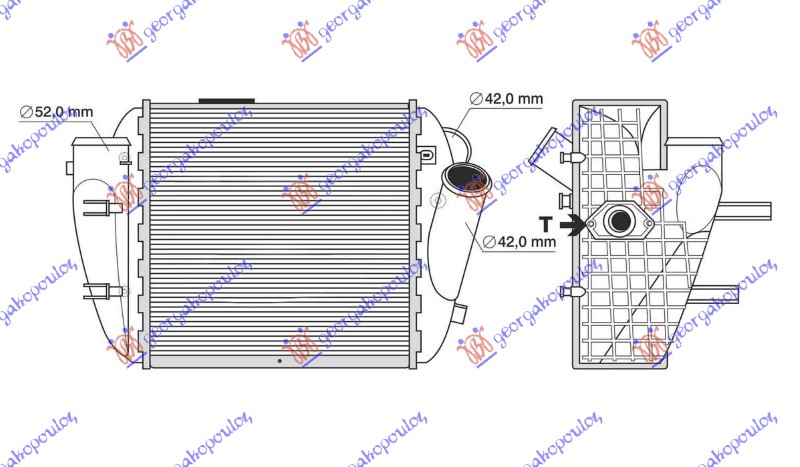 ΨΥΓΕΙΟ INTERCOOLER 2.5 TDI ΠΕΤΡΕΛΑΙΟ (200x190) (ΑΡΙΣΤΕΡΟ)