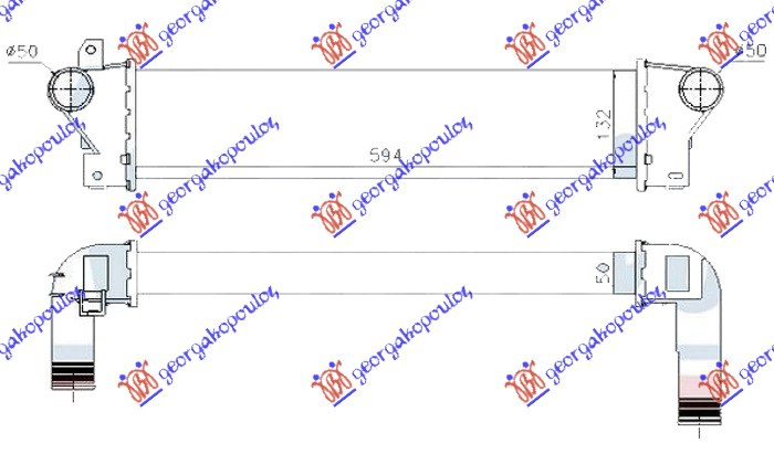 ΨΥΓΕΙΟ INTERCOOLER 2.0 Td4 ΠΕΤΡΕΛΑΙΟ 00- (594x132x50)