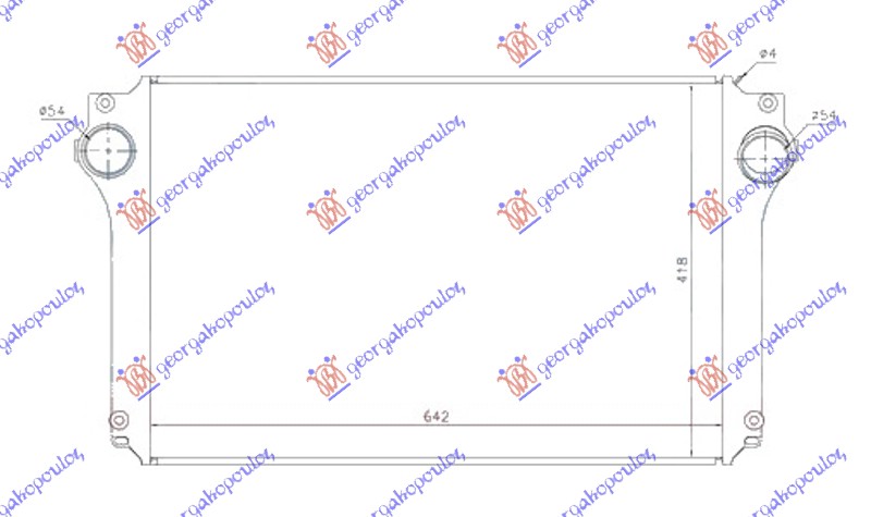 ΨΥΓΕΙΟ INTERCOOLER 2.0-2.2 D4D ΠΕΤΡΕΛΑΙΟ 05- (642x418x26)