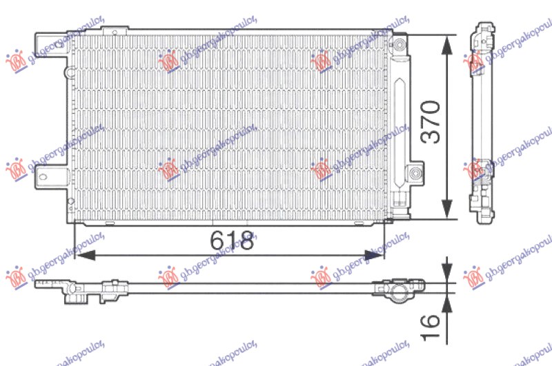 ΨΥΓΕΙΟ A/C 2.0-2.2 D4D ΠΕΤΡΕΛΑΙΟ 2006- (610x360x16) ΠΑΡΟΧΕΣ ΟΔΗΓΟ (KOYO)