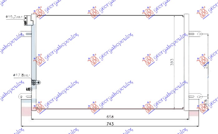 CONDENSER 3.0 TFSI-3.2-4.2 FSI-5.2 (S6) PETROL - 2.7-3.0 TDI DIESEL (658x393x16)