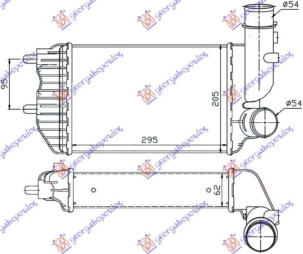 ΨΥΓΕΙΟ INTERCOOLER TURBO DIESEL (295x202x60)