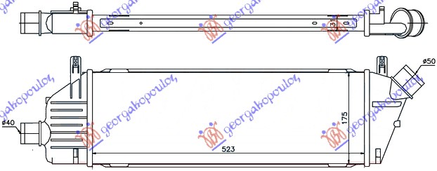 ΨΥΓΕΙΟ INTERCOOLER 1,5 DCi (522x178x30)