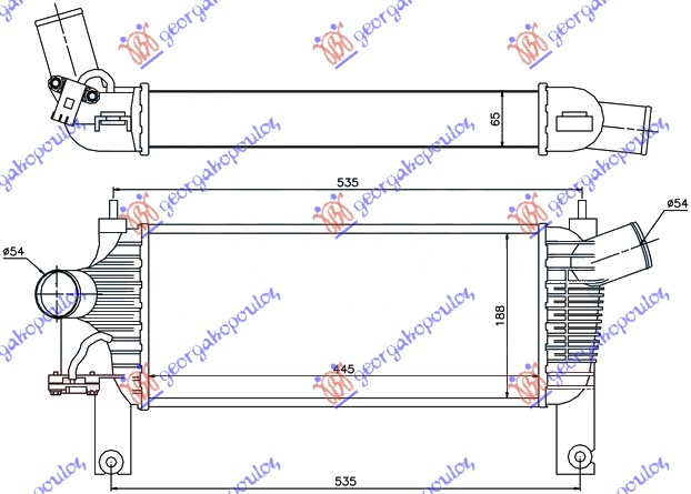 ΨΥΓΕΙΟ INTERCOOLER 2.5 DCI (443x19x64)