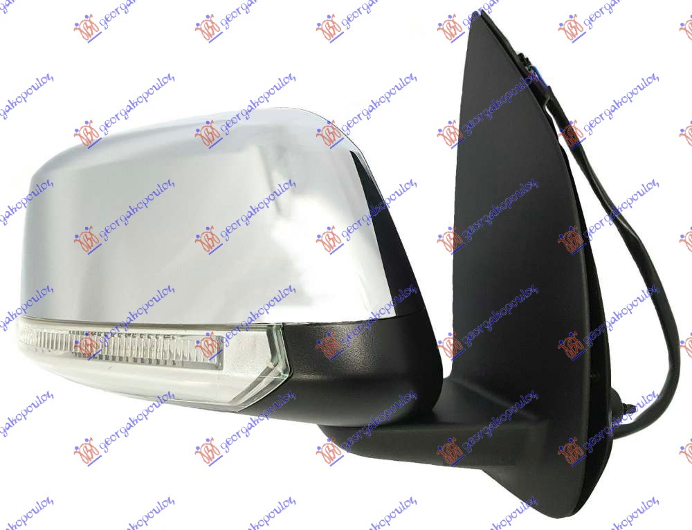 DOOR MIRROR ELECTRICAL HEATED CHROME (W/SIDE LAMP & FOOT LAMP)  2008- (CONVEX GLASS)