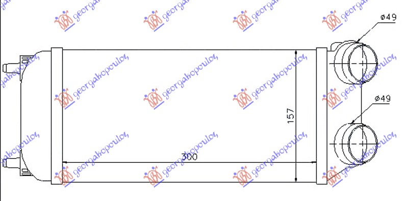 ΨΥΓΕΙΟ INTERCOOLER 1.6/2.0 HDi ΠΕΤΡΕΛΑΙΟ (300x155x80)