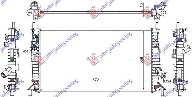 RADIATOR 1.6-1.8-2.5-2.0TDCi MANUAL/AUTOMATIC (670x380) (KOYO)