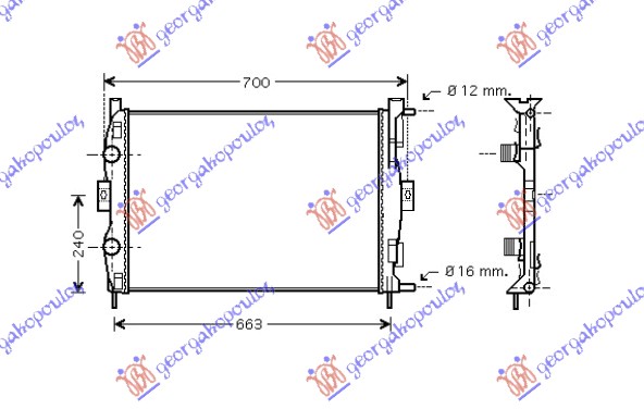 RADIATOR 1.4-1.6 16V +/-AC (59x45x18) (MAHLE BEHR)