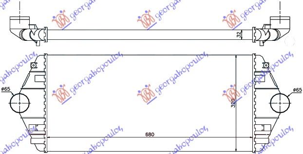 ΨΥΓΕΙΟ INTERCOOLER ΒΕΝΖ-ΠΕΤΡ(680x322x34)