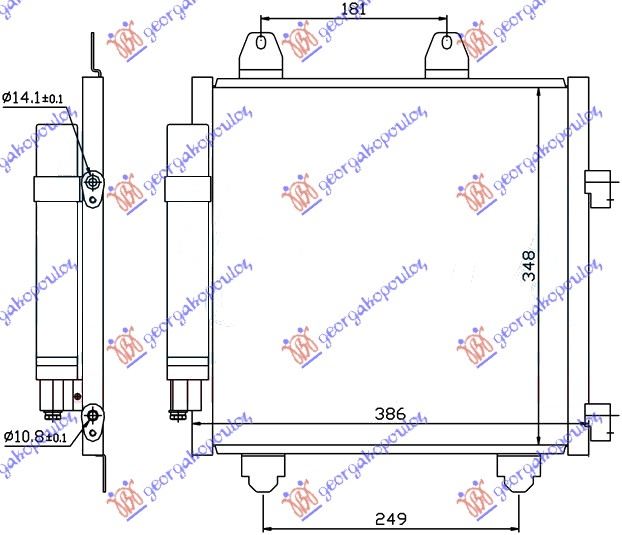 ΨΥΓΕΙΟ A/C  1.0 ΒΕΝΖΙΝΗ 1.4 D ΠΕΤΡΕΛΑΙΟ (350x330x16)