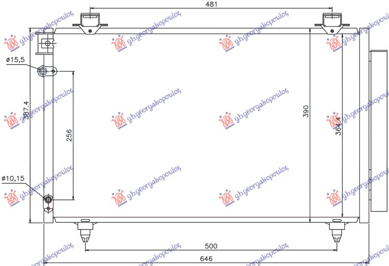 ΨΥΓΕΙΟ A/C ΒΕΝΖΙΝΗ-ΠΕΤΡΕΛΑΙΟ 04- (610x370x16) (KOYO)