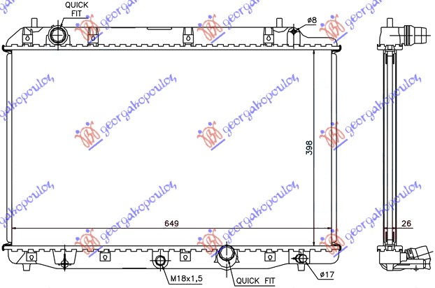 RADIATOR 2.2 CTDi (395x650x26)