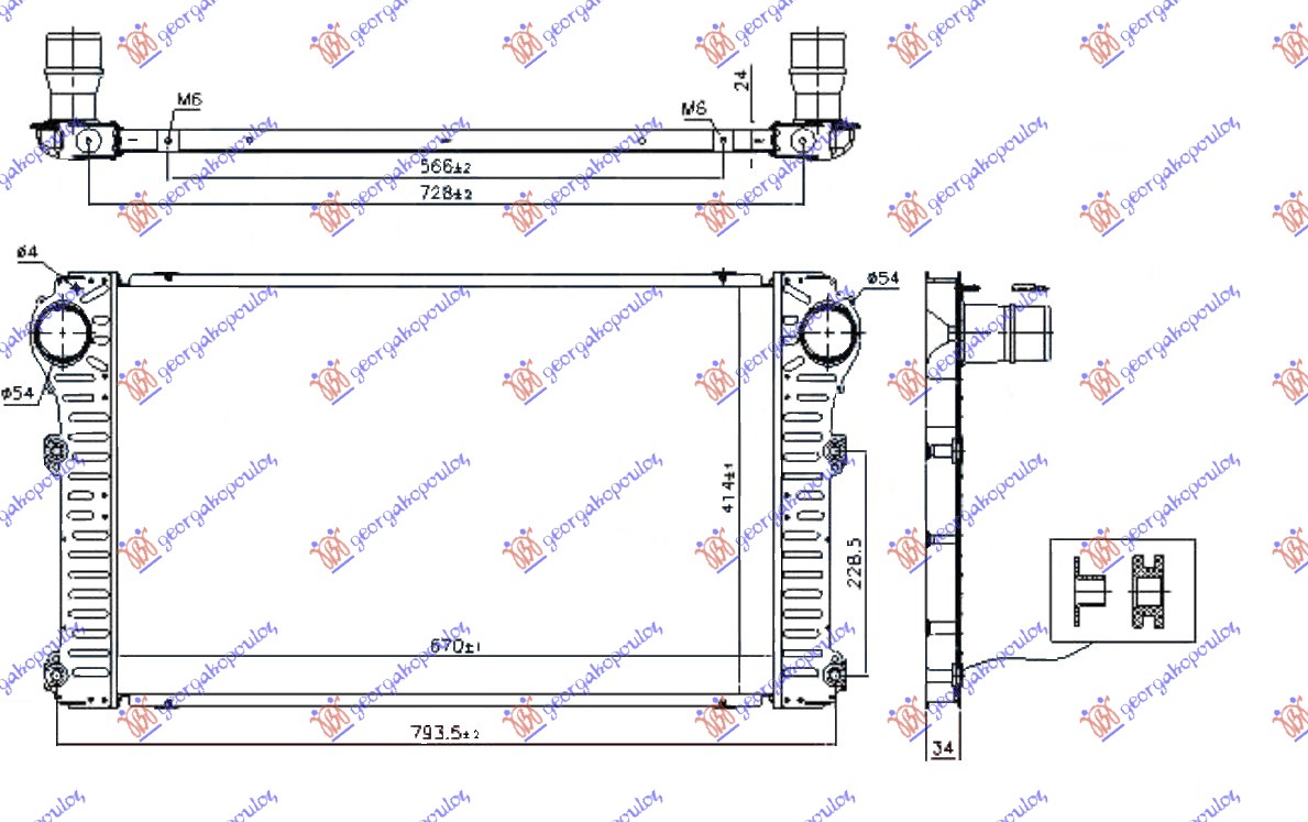 ΨΥΓΕΙΟ INTERCOOLER 2.2 D4D (670x414x24)