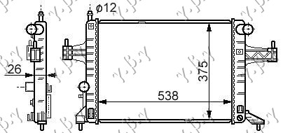 ΨΥΓΕΙΟ 1.4-1.8 ΜΧ +/-A/C (54x38) (ΠΑΡΟΧΗ ΔΙΑΓΩΝΙΑ) (MAHLE BEHR PREMIUM LINE)