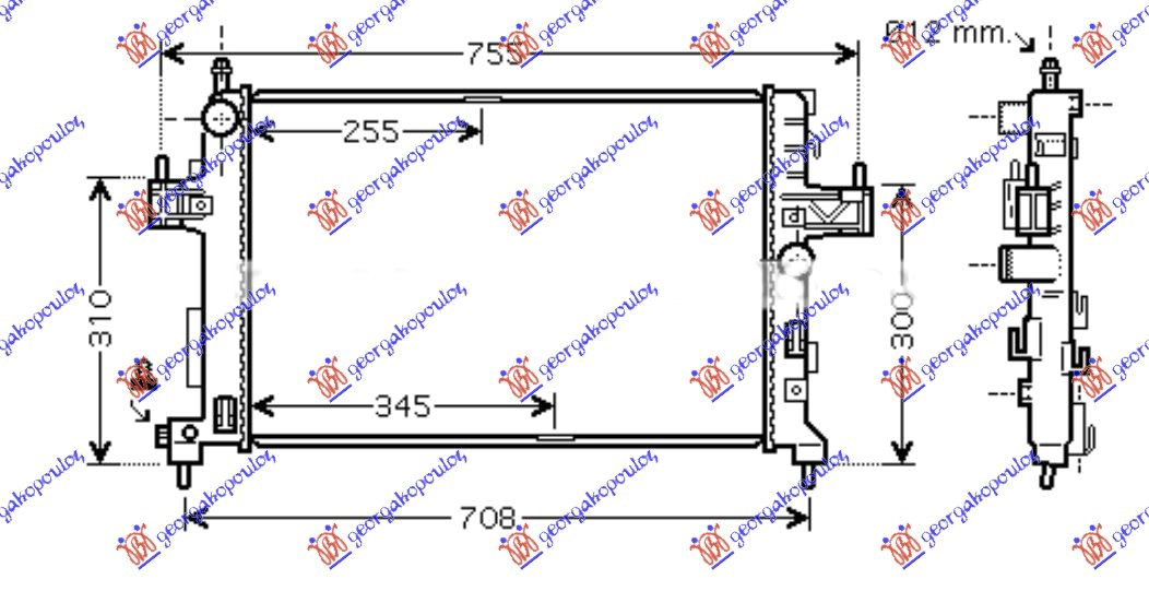 ΨΥΓΕΙΟ ΝΕΡΟΥ 1.3CDTi/1.7DTi ΠΕΤΡΕΛΑΙΟ (60x35) (MAHLE BEHR)