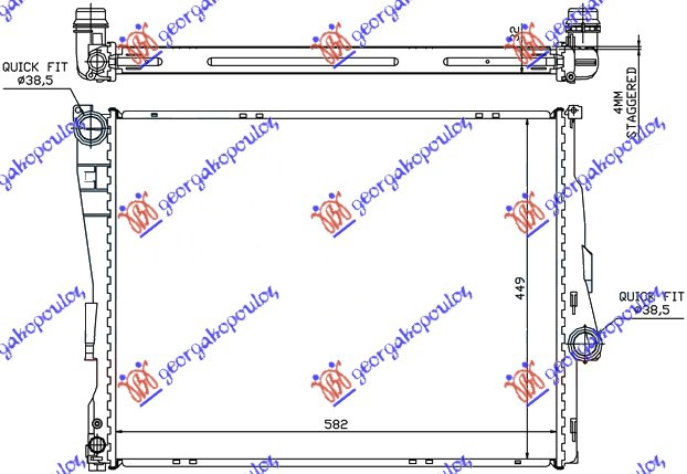 RADIATOR PETROL-DIESEL MANUAL-AUTO (580x450x26) (BRAZED)