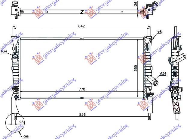 ΨΥΓΕΙΟ 2,2-2,4TDCI-2,3i +AC(76,8x38)