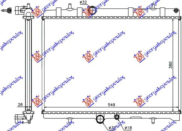 RADIATOR 2.0 DIESEL HDi (380x560x19) (NRF)