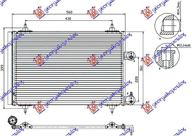 ΨΥΓΕΙΟ A/C 2.0i 16V - 2.0 HDi (51x36x16)