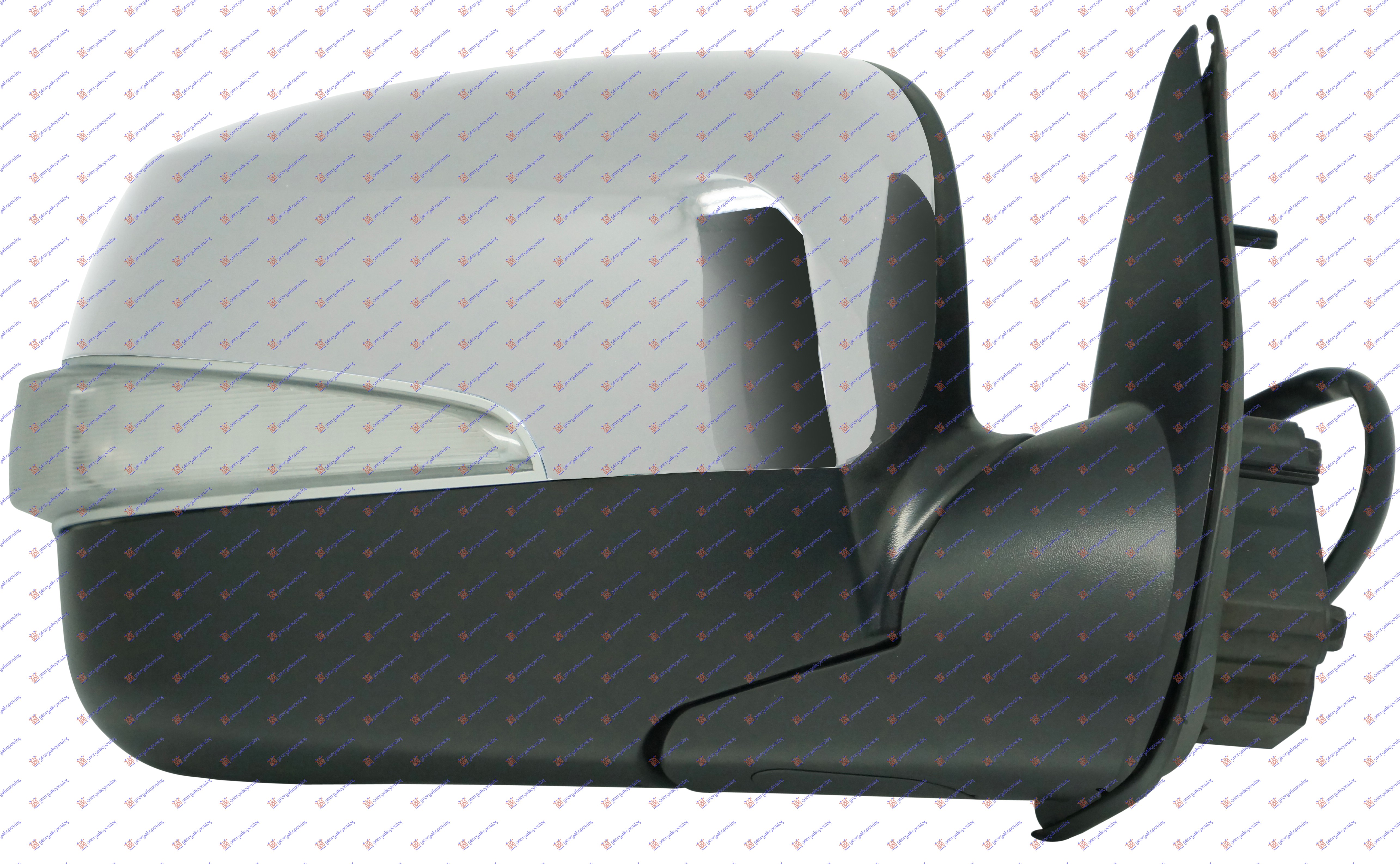 DOOR MIRROR ELECTRICAL CHROME (W/SIDE LAMP) (A QUALITY) (CONVEX GLASS)