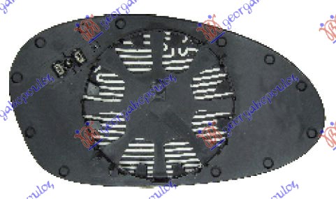 DOOR MIRROR GLASS BLUE HEATED (ASPHERICAL GLASS)