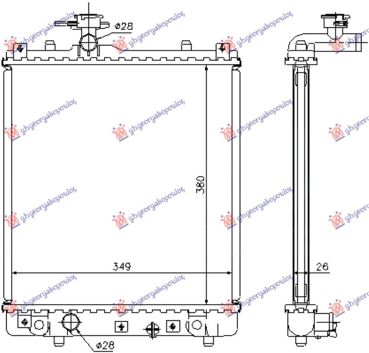 ΨΥΓΕΙΟ 1.0-1.2 ΒΕΝΖΙΝΗ ΜΗΧΑΝΙΚΟ (375x380x34) (ΑΝΟΙΧΤΟ ΚΥΚΛΩΜΑ) (MECHANICAL) (NRF)