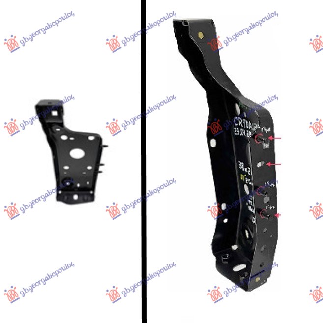 HOOD LATCH SUPPORT VERTICAL (WITH 3 SCREWS)