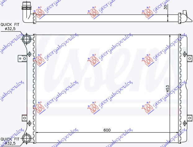 RADIATOR 1.9-2.0 DIESEL TDi (600x445) 2000-