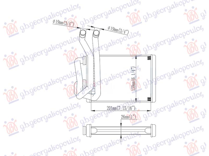 HEATER RADIATOR 3.5 PETROL (200x160)