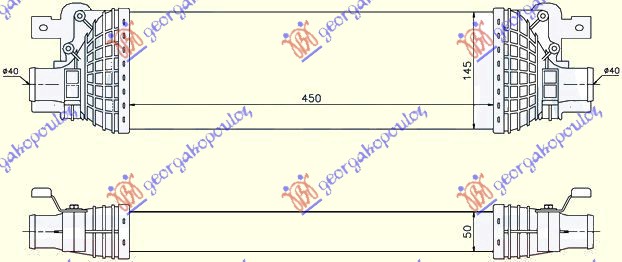 ΨΥΓΕΙΟ INTERCOOLER 1.4-1.6TDCi (45x145x50)