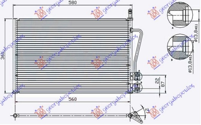 CONDENSER PETROL - 1.4 TDCi DIESEL (530x335x16) (NRF)