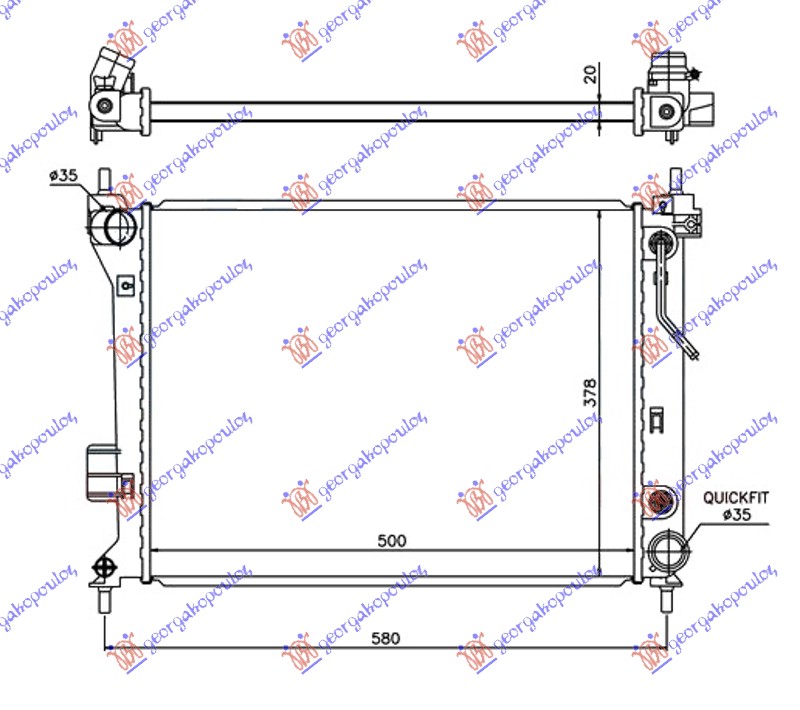 ΨΥΓΕΙΟ 1.2-1.4-1.6i ΑΥΤΟΜΑΤΟ ΒΕΝΖΙΝΗ (500x380x26) ΚΑΤΩ ΚΟΛΑΡΟ ΜΗΧΑΝΗ