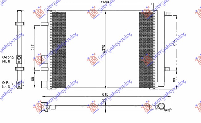 ΨΥΓΕΙΟ A/C 1.2-1.4-1.6 ΒΕΝΖΙΝΗ (490x370x16) 2 ΠΛΑΚΑΚΙΑ