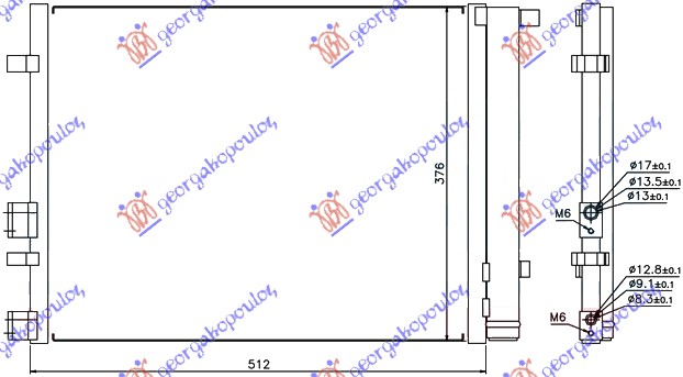 ΨΥΓΕΙΟ A/C 1.4-1.6 CRDi ΠΕΤΡΕΛΑΙΟ (470x380x16)