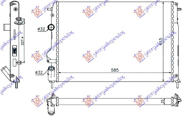 RADIATOR 1.6 PETROL - 1.5 DIESEL DCI +AC (585x415) (NRF)