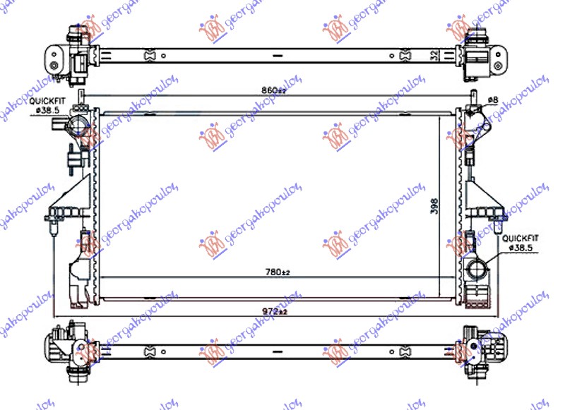 RADIATOR 2.0 BlueHDi DIESEL MANUAL (780x390x32) (NRF)