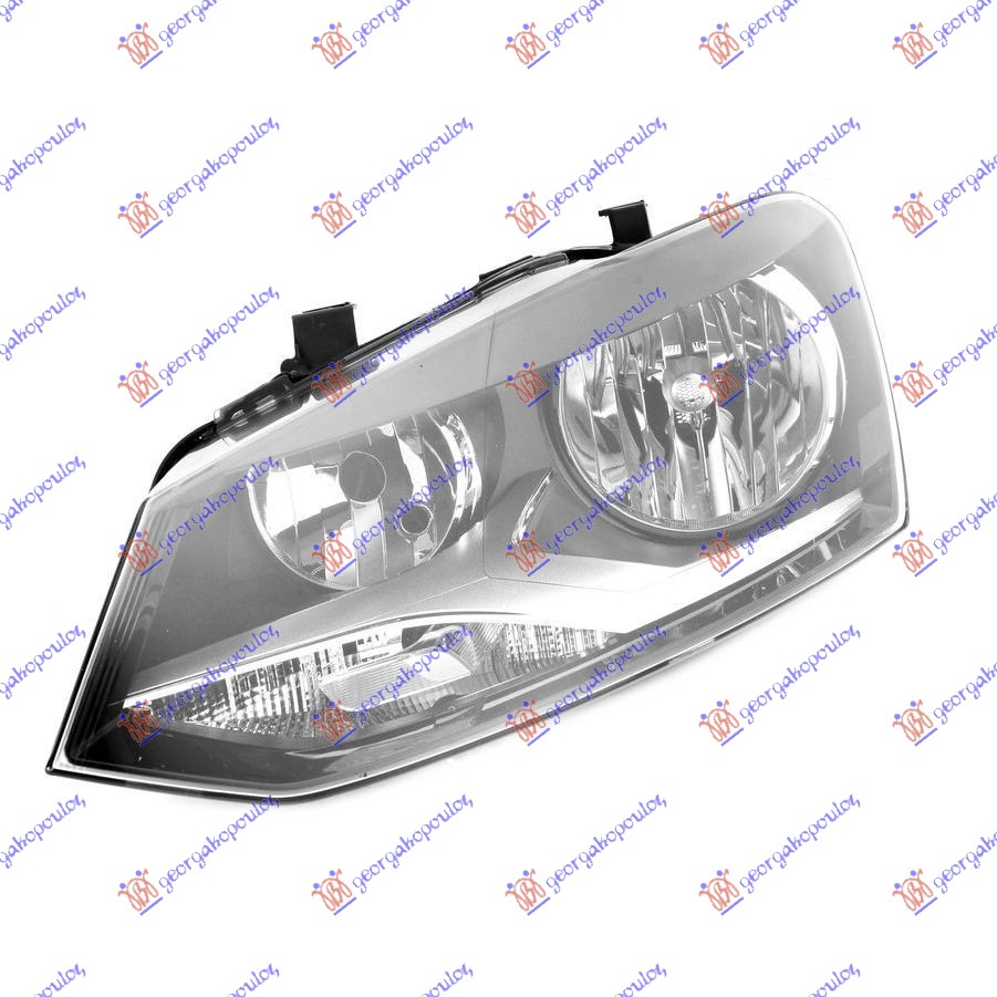 HEAD LAMP ELECTR. TWIN REFL. (CHROME RIM) (E) (W/MOTOR) (DEPO)