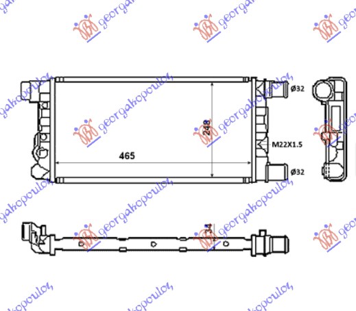 ΨΥΓΕΙΟ ΝΕΡΟΥ 0.9-1.1 +/-A/C (450x240) ΜΕ ΒΑΛΒΙΔΑ