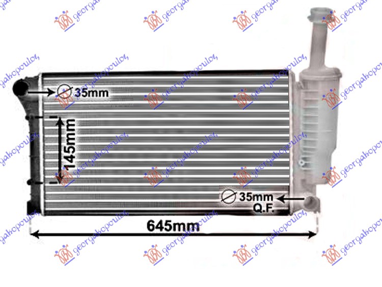 RADIATOR 1.1-1.2 PETROL + A/C (550x317)WITH TANK (NRF)