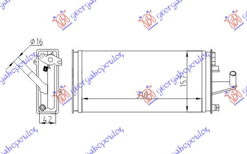 ΨΥΓΕΙΟ ΚΑΛΟΡΙΦΕΡ (M) +/-ΑC (310x157) 89- TYΠΟΥ VALEO (XΩΡΙΣ ΤΟ ΡΟΥΜΠΙΝΕΤΟ)